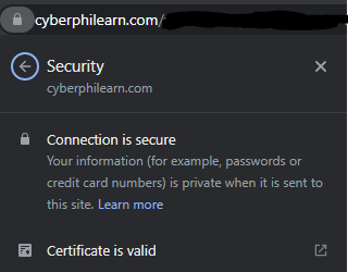 Website security certificate
