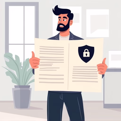 Non-tech founder's guide to cybersecurity - professional holding security blueprint with shield icon