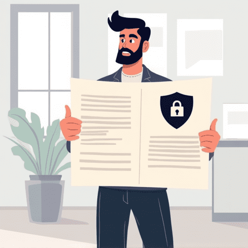 Non-tech founder's guide to cybersecurity - professional holding security blueprint with shield icon